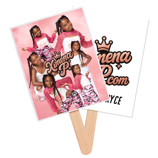 Pink Collage Paddle Fan