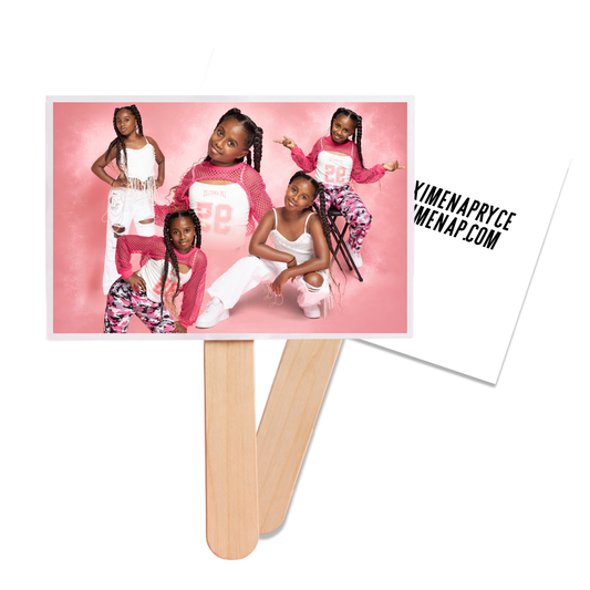 Pink Collage Paddle Fan